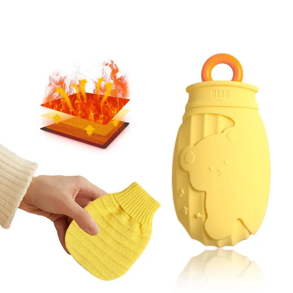 Hot Water Bottle Mini Silicone Water Refillable Compress Bag With Cover For Girls Portable Cold/Hot Compress To Cool/Warm Hands