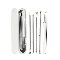 5pcs/box High Quality Acne Blackhead Comedone Black Spot Pimple Blemish Remover Pore Cleanser Needle Hook Needles Tools