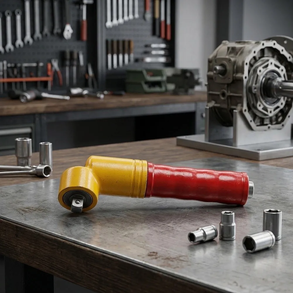 90-Degree Right Angle Wrench Adapter for Impact Driver Compatible with Electric and Pneumatic Tools for Tight Spaces