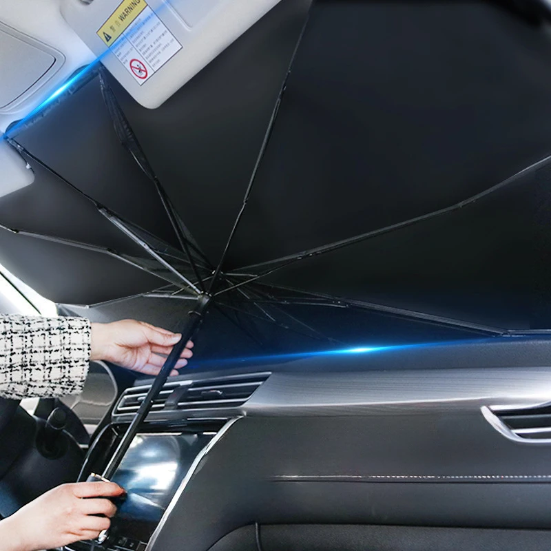 LEIBOO-Parasol para coche, sombrilla protectora para el sol, accesorios de protección del parabrisas Interior, sombreado automático, Verano