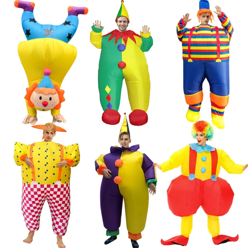 Adult Fancy Clown Inflatable Costume Dress Mascot Carnival Christmas Halloween Anime Party Cosplay Costumes for Man Woman OA4552