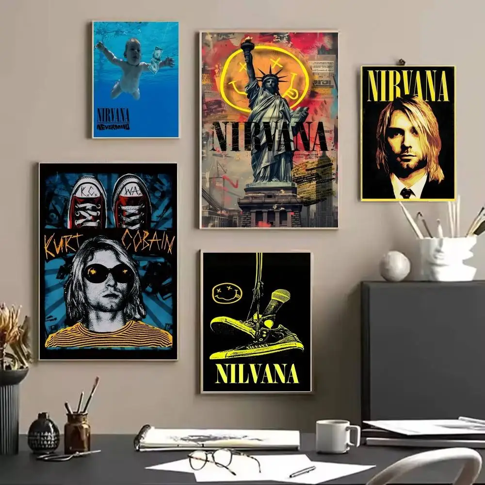 Rock Band A-N-Nirvana Poster And Prints Wall Art Pictures For Modern Bedroom Game Room Home Decor view 2