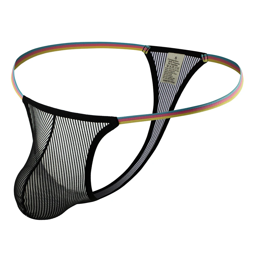 

1pc Men's Sexy Sheer Briefs Shorts Breathable Underwear Underpants Bulge Pouch G-strings Man Panties T-back Thongs