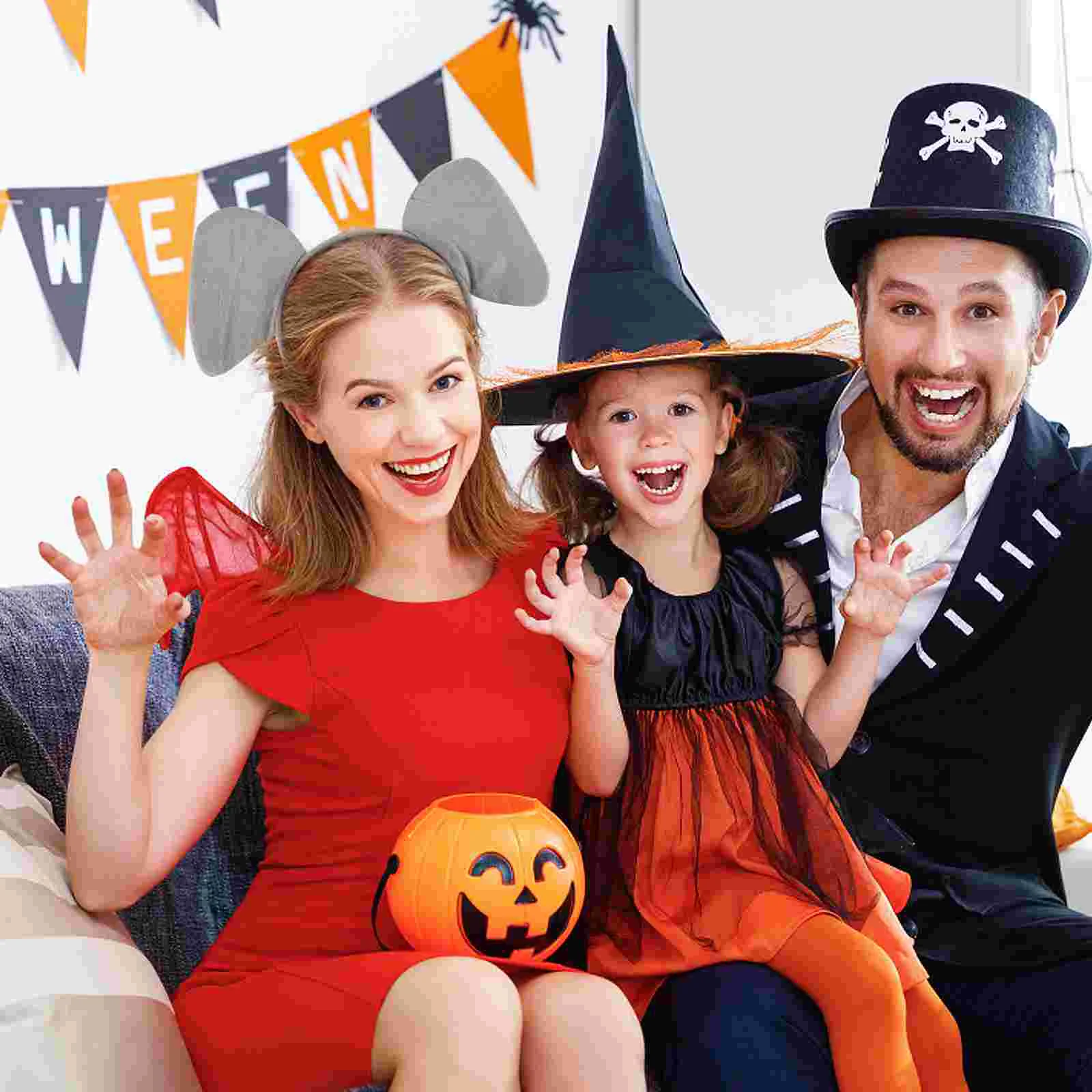 코끼리 귀 의상 할로윈 머리띠 성인 동물 소녀 머리띠 여성을위한 풍선 짙은 회색 헤어 액세서리