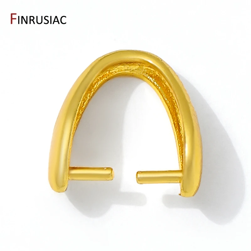 14/18K Gold Plated Brass Pendant Bail Hooks For Necklace Making,Smooth Pendant Holder Bail,DIY Jewelry Making Accessories image 2