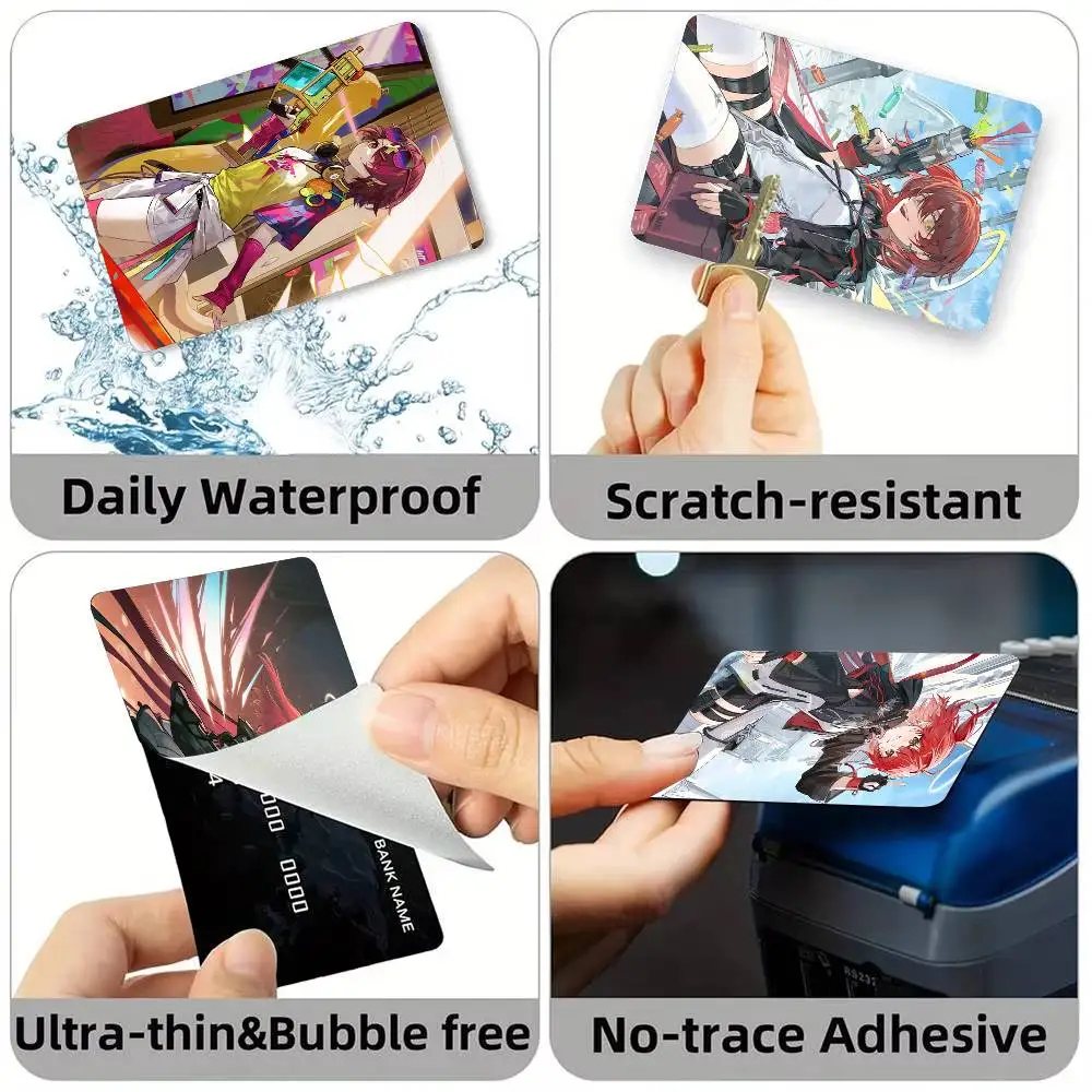 Arknights Game E-Exusiai Credit Card HD Stickers Small Chip Waterproof Sticker Game Card Decal Gift