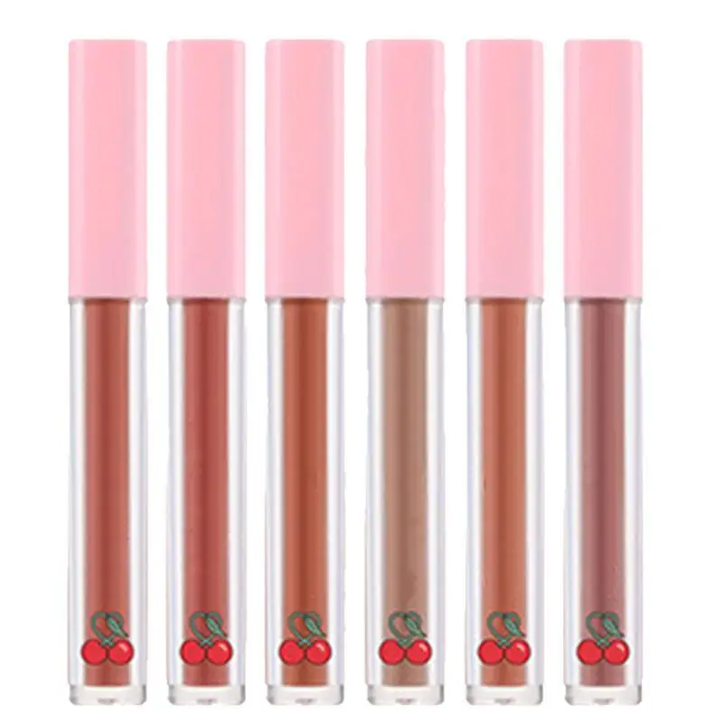 Velvet Matte Lipstick Set 6 Colors Liquid Lipsticks Matte Lip Gloss Waterproof Long Lasting Non-Stick Cup Lip Glaze Highly