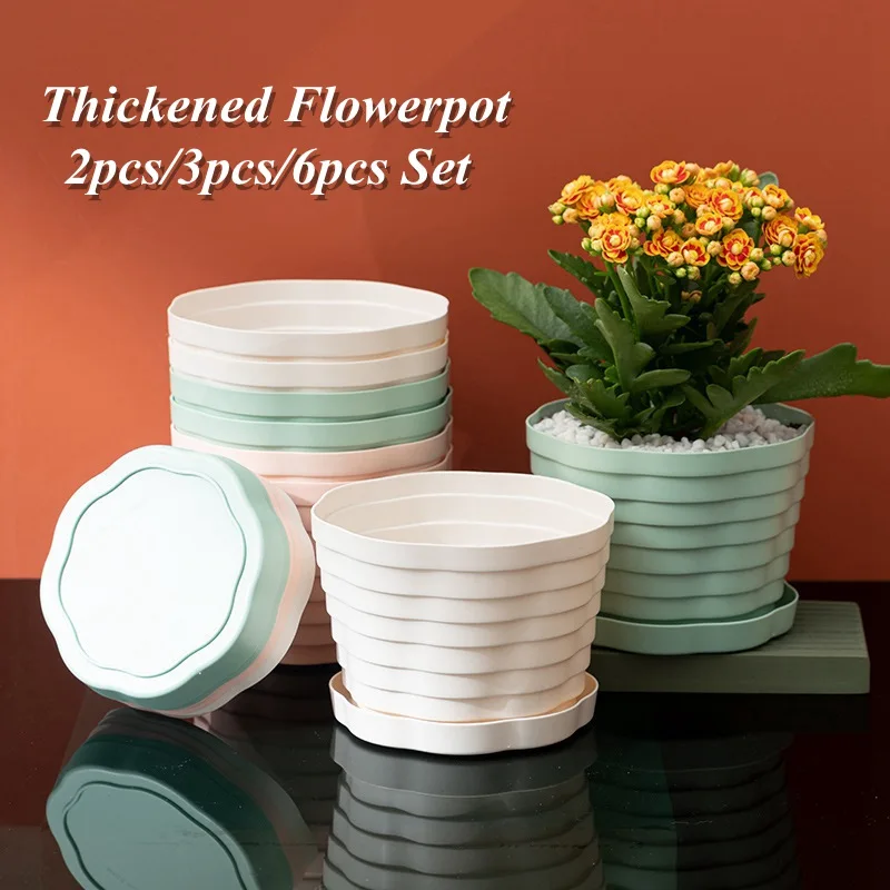 

2/3/6pcs/Set Thickening Plastics Flowerpot Succulent Simplicity Flower Pot , Succulent Plant Pot Garden Table Decorat Flowerpot