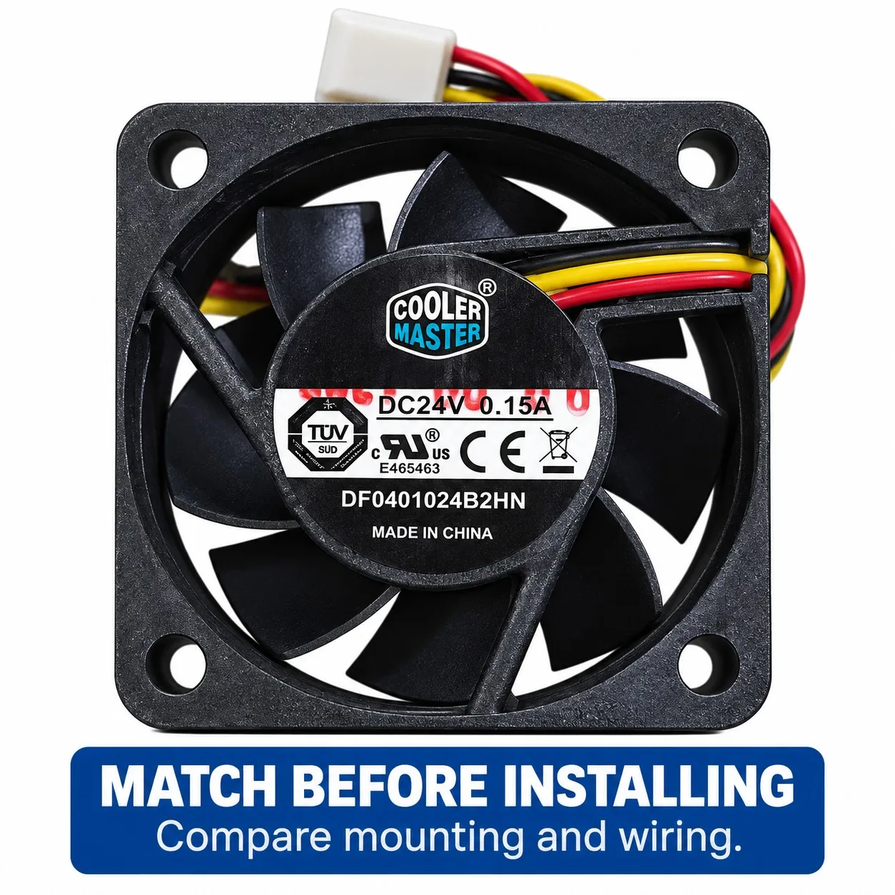 DF0401024B2HN DC Cooling Fan 40x40x10mm 4010 24V 0.15A Tachometer 3-Wire