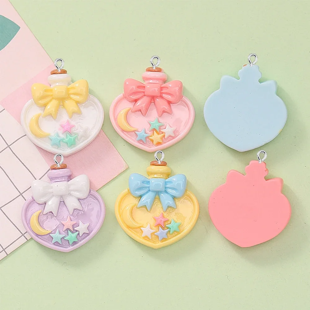 10PCS Shiny Star Bottle Series Flat Back Charms For Earrings Bracelet Hairpin DIY Jewelry Pendants Decoration Accessories