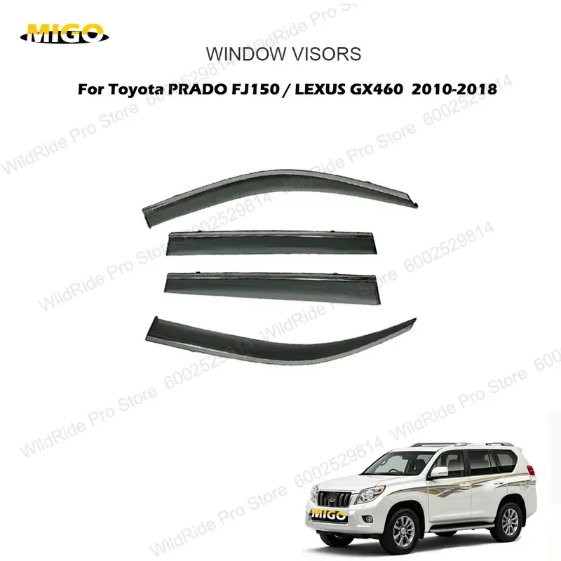 Wholesale MIGO PC Material Wind Deflectors Window Vent Visor for Toyota Prado FJ150 Lexus GX460 2010-2018 4Pcs Set