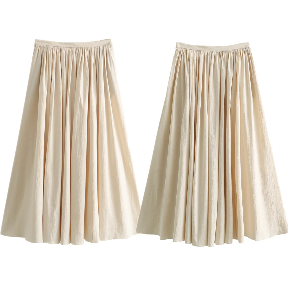 

Jenny&Dave For 2024 Spring Retro High Waisted Pleated Midi Skirt Women Nordic Minimalist Women's Skirt Ladies