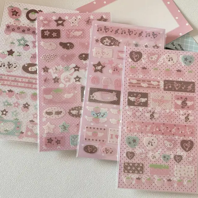 DIY Cute Cartoon INS Strawberry Glitter Sticker Stationery Decorative Stickers Musical Note Sticker Journal Sticker 3 DIY Cute Cartoon INS Strawberry Glitter Sticker Stationery Decorative Stickers Musical Note Sticker Journal Sticker 3