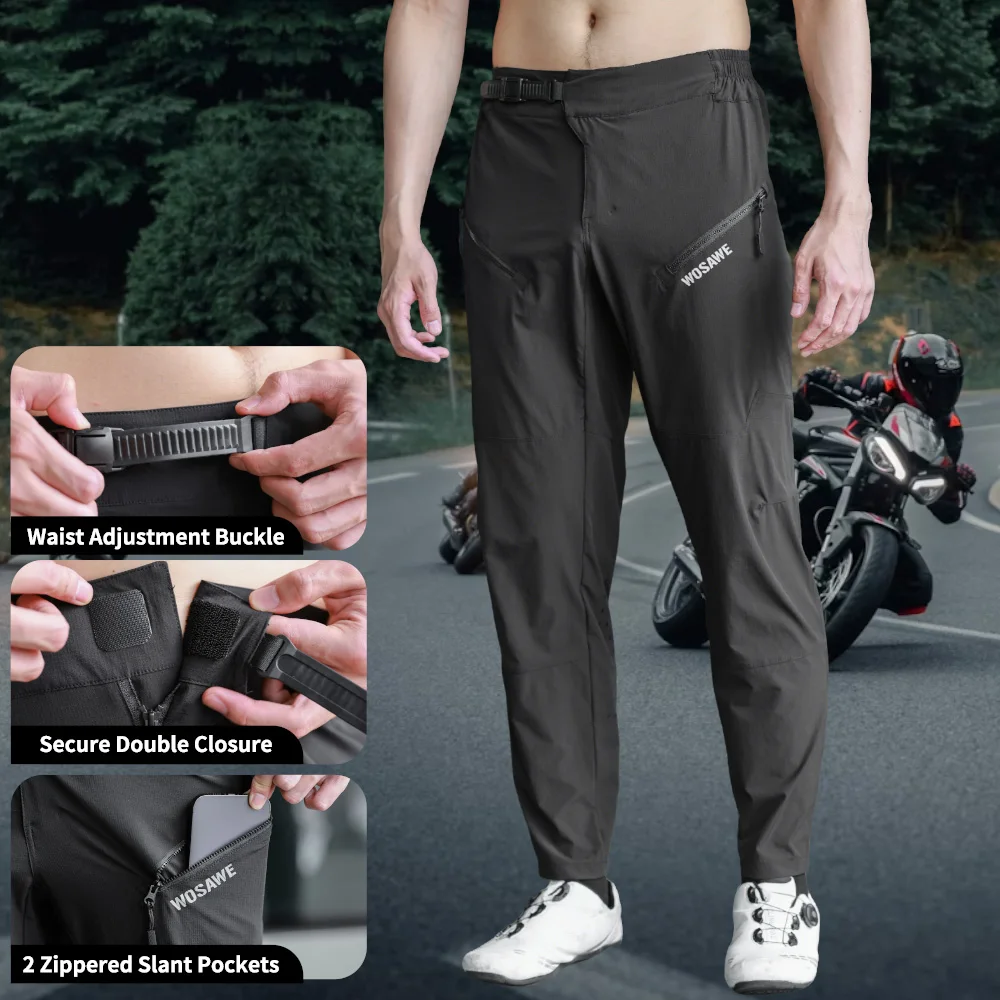 WOSAWE Men Motorcycle Pants Mtb Enduro Pants Motocross Racing Clothing Off Road BMX ATV DH Mountain Bike Cycling Downhill Pants