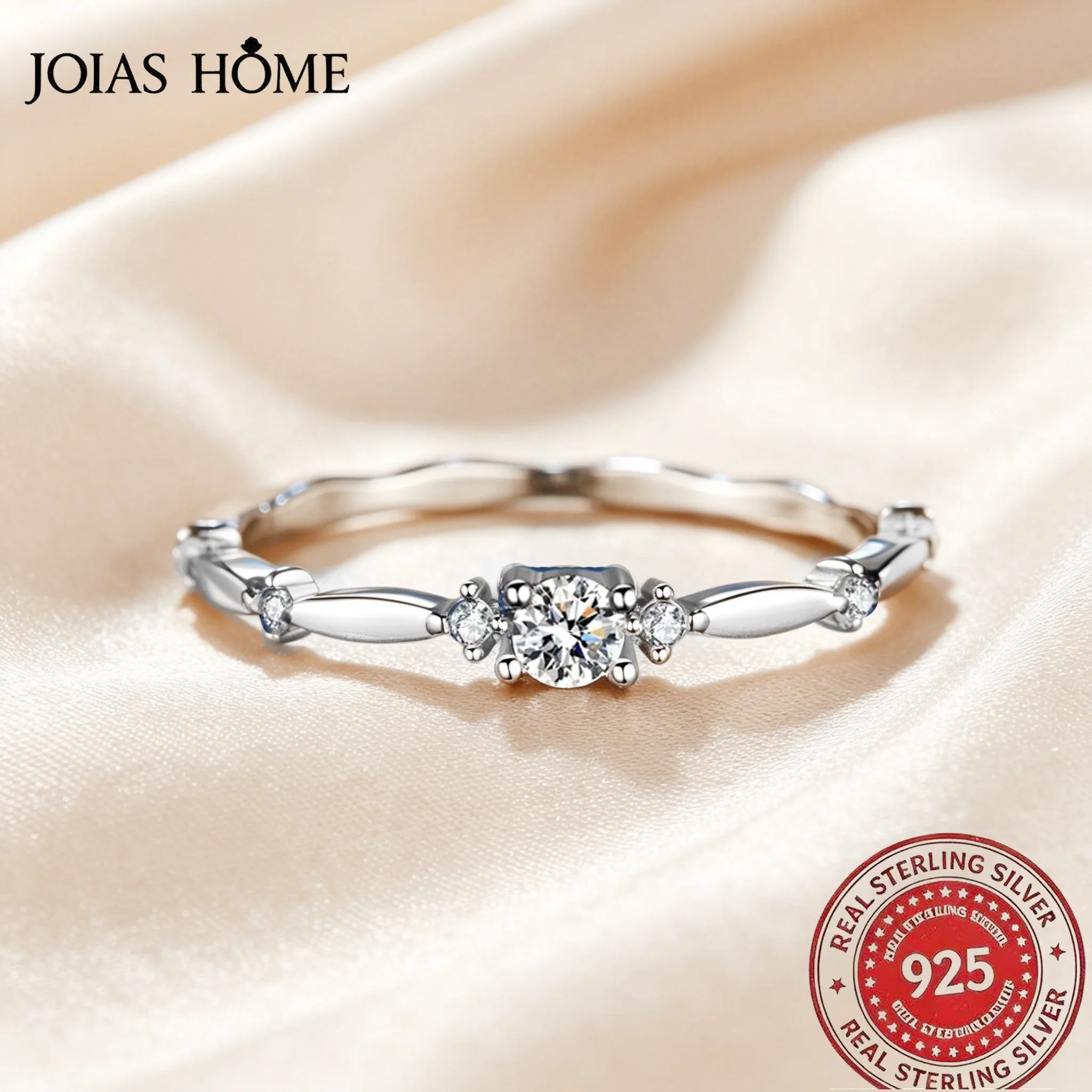 JH 3mm 0,1 Karat Moissanit-Ring S925 Silber Passender Hochzeits-Diamant-Ring Damenring Weißgold Geschenk Schmuck Großhandel