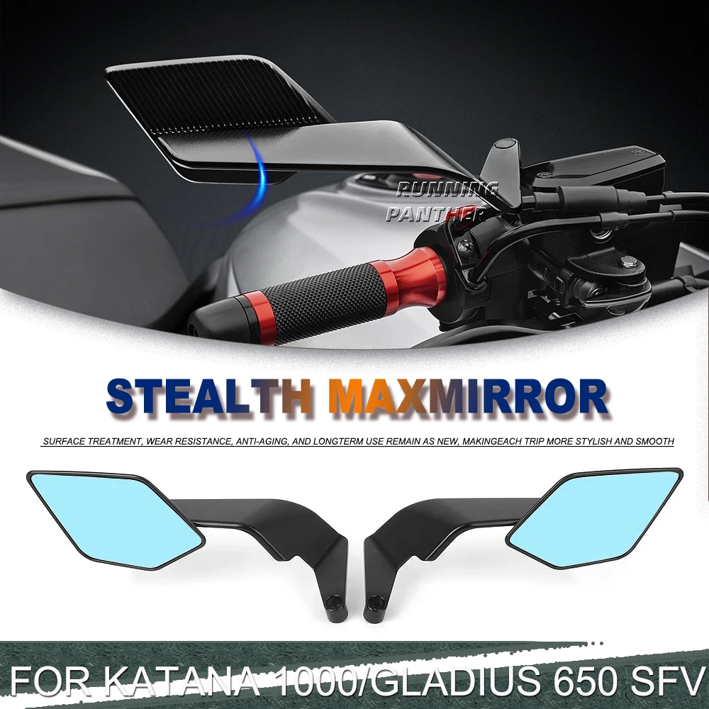 

For Suzuki Gladius 650 SFV 2009-2015 Katana 1000 2019 2020 NEW Stealth max Mirror Kits To Rotate Adjustable Mirrors
