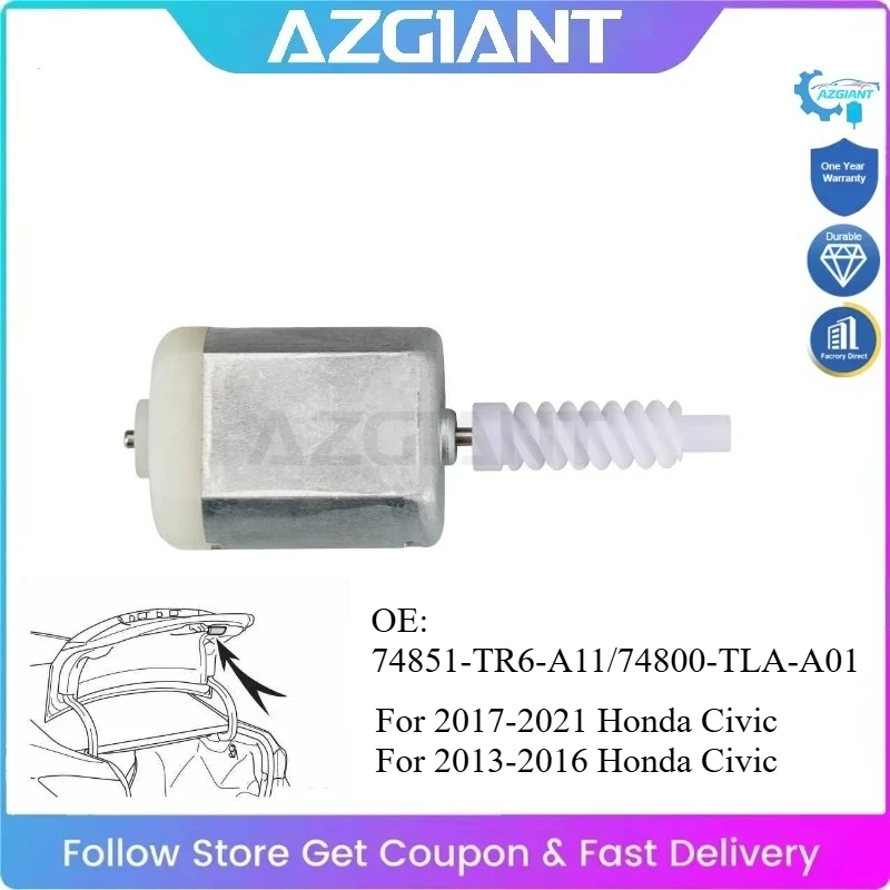 

AZGIANT for 2013-2021 Honda Civic Car Trunk Lock Actuator Tailgate Mini Motor OME Easy to Replace DIY Save Money #74851-TR6-A11