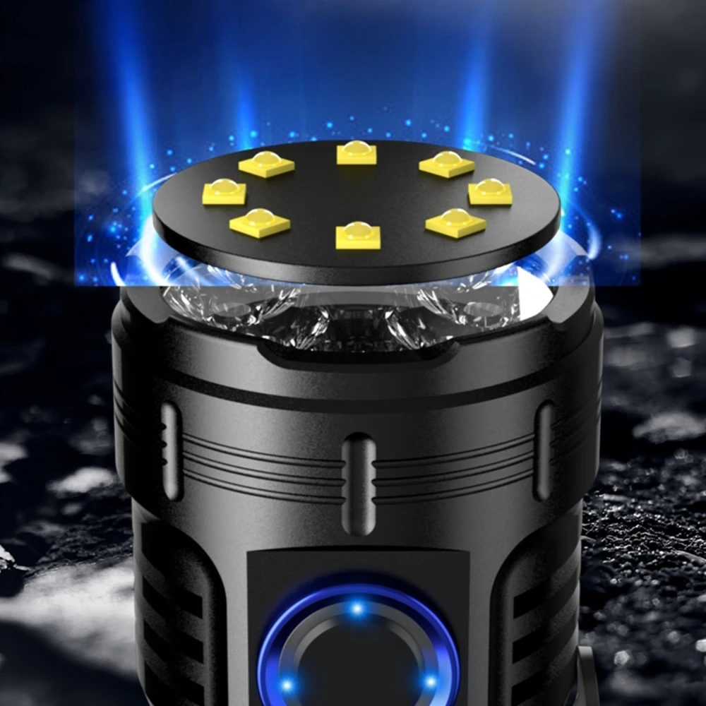 Linterna táctica LED recargable USB de alta potencia roja 6500K - imagen 3