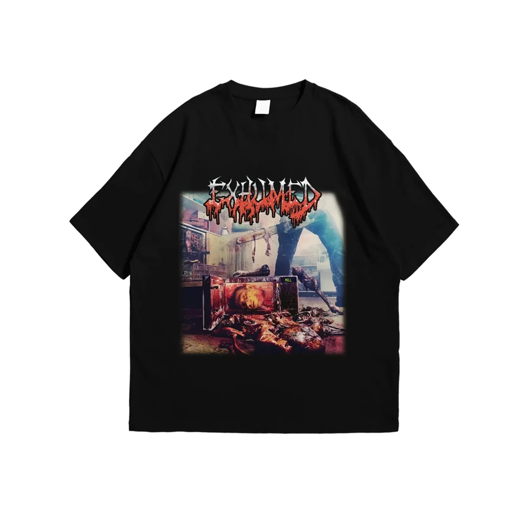 New Shirts and T-shirts Male T-shirt Death Rock Band Men's Short Sleeve Tee Tops Heavy Metals Gothic Clothing Top Y2k Graphic