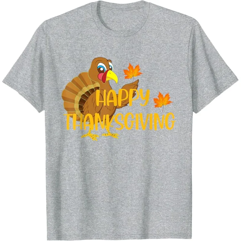 

Thanksgiving Day Happy Turkey Thankful Men Women Boys Girls T-Shirt