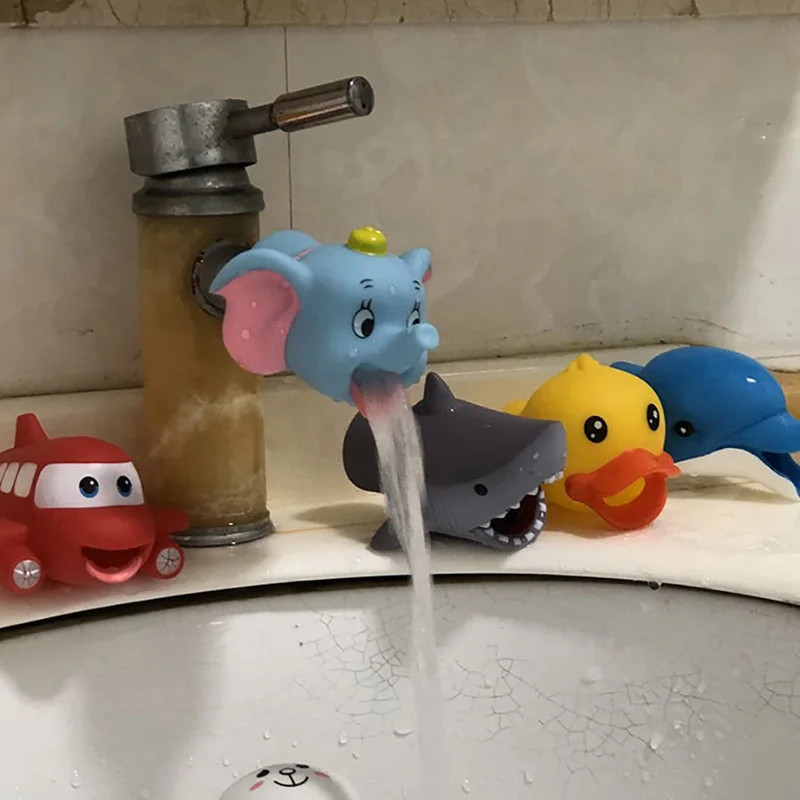 Cute Animal Faucet Extender Children Help Washing Hands Sink Water Tap Extender Bathroom Sink Faucet Extender for Kids Toddler