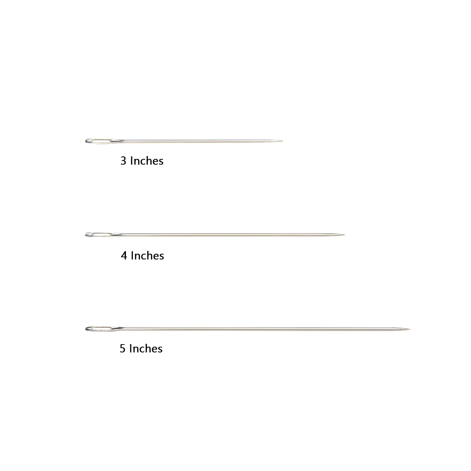 25Pcs Big Eye Sewing Needles Easy Thread Stainless Steel I Shape Needles Hand Sewing for Wig Embroidery Craft