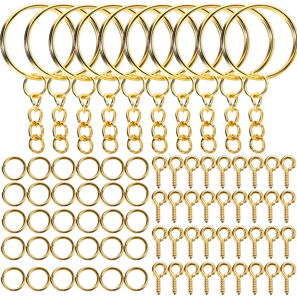 키 체인, 오픈 점프 링, 아이 핀 쥬얼리 제작 액세서리 키트, DIY 에폭시 수지 열쇠 고리 열쇠 고리 펜던트용, 110 개 