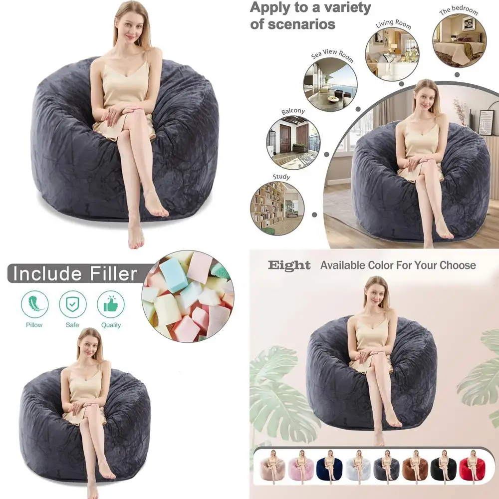 كرسي بين باج للبالغين مملوء بإسفنج الذاكرة للقراءة والراحة المريحة #1