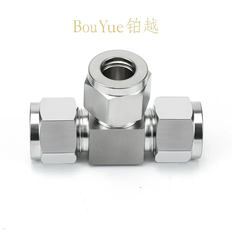 for 304 Stainless Steel Ferrule Joint Tee PE Instrument Copper Pipe Middle Joint Variable Diameter PEG Positive Tee PB