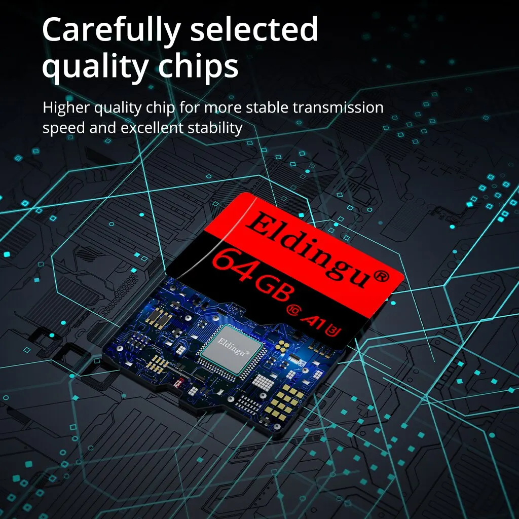 Eldingu Memory Card 32GB 64GB 128GB A1 U3 Class10 Mini TF Card U1 TF Card for Cell Phones Car Devices Computers Drones