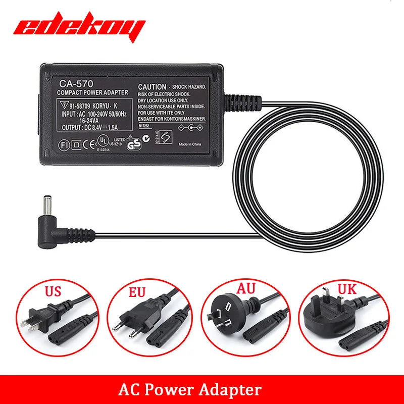 Power AC Adapter CA-570 CA570 CA570K for Canon Digital Camera XC10 ZR60 ZR65MC ZR70MC ZR80 ZR85 ZR90 ZR100 ZR200 ZR300 ZR400