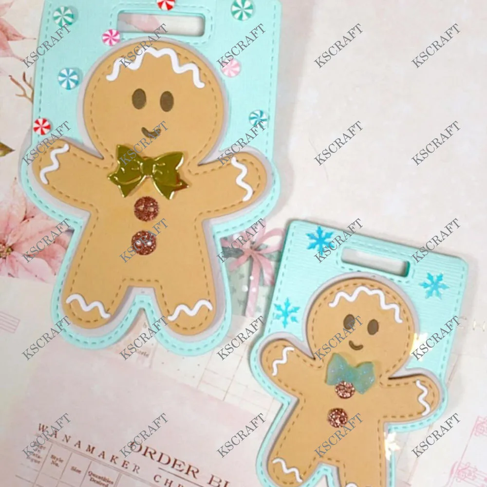 KSCRAFT Gingerbread Man Bag Topper Stanzformen Schablonen für DIY Scrapbooking, dekorative Prägung, DIY-Papierkarten