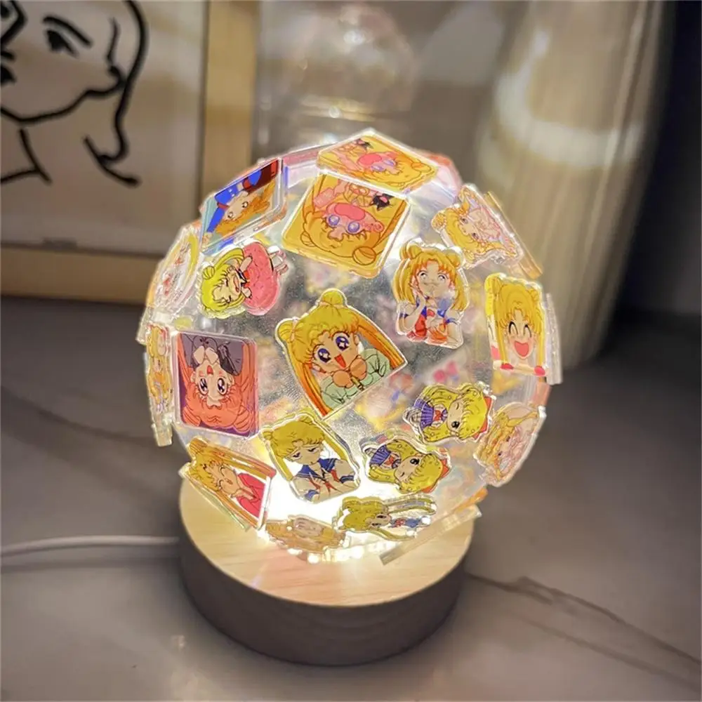 DIY Night Light Acrylic Patch Handmade Night Lamp Ball Lamps Hot  Anime Table Ornaments Light Gift