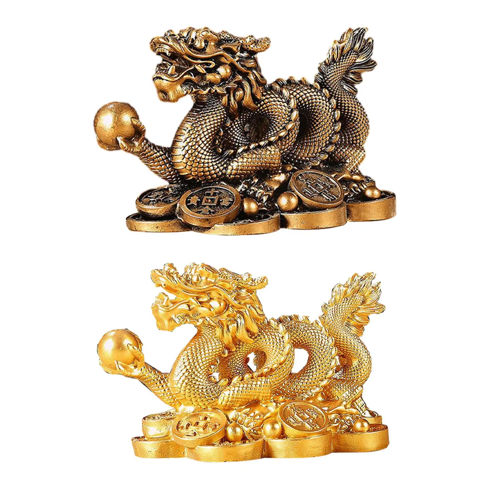 Figura del Año del Dragón Chino, Decoración Fengshui, Recuerdo para Decoración de Escritorio
