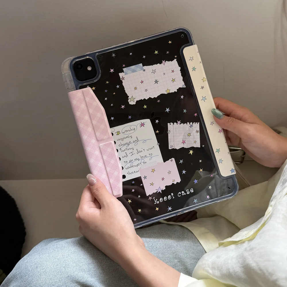 Colorful Stars Note Case For iPad Air 11 13 Case iPad 7 8 9 10 11 A16 Cover iPad Pro 4 5 10.9 12.9inch M2 M3 M4 Pencil Holder