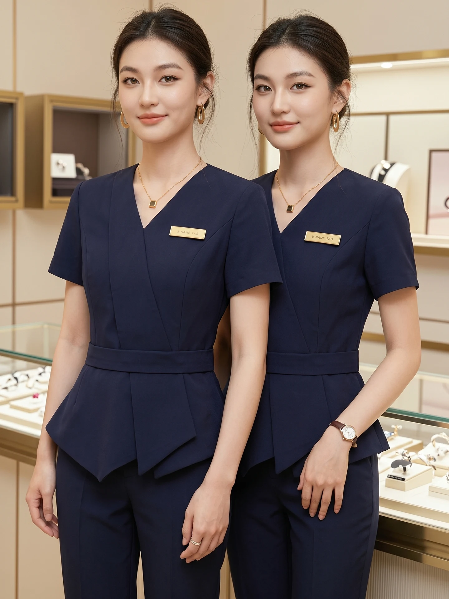 Professional Beauty Salon Front Desk Women's Workwear Uniform High-End Jewelry Hotel Receptionist Suiting Apparel Ensemble