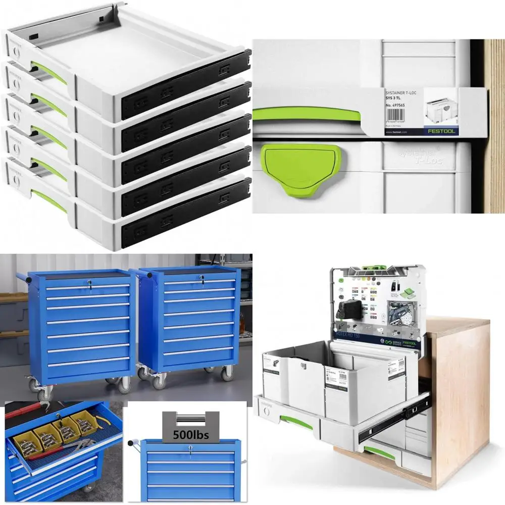 5-Drawer Systainer Organizer Set - High-Capacity Storage System for Tools and Accessories