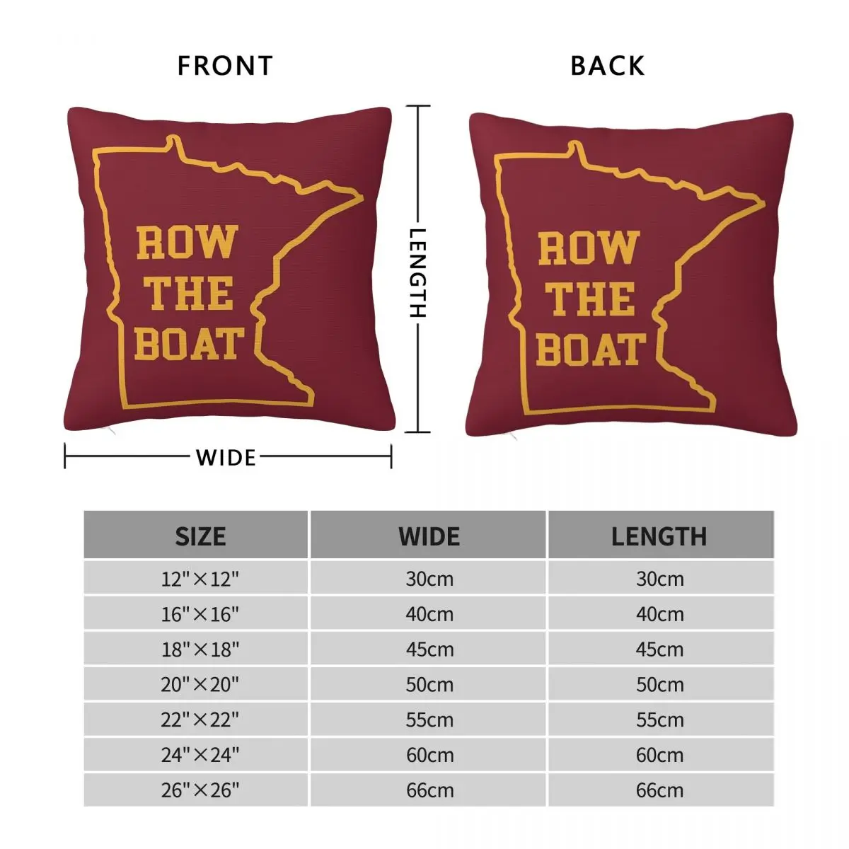 Row The Boat Mn Outline Pillowcase Polyester Linen Velvet Creative Zip Decorative Pillow Case Bed Cushion Cover 18