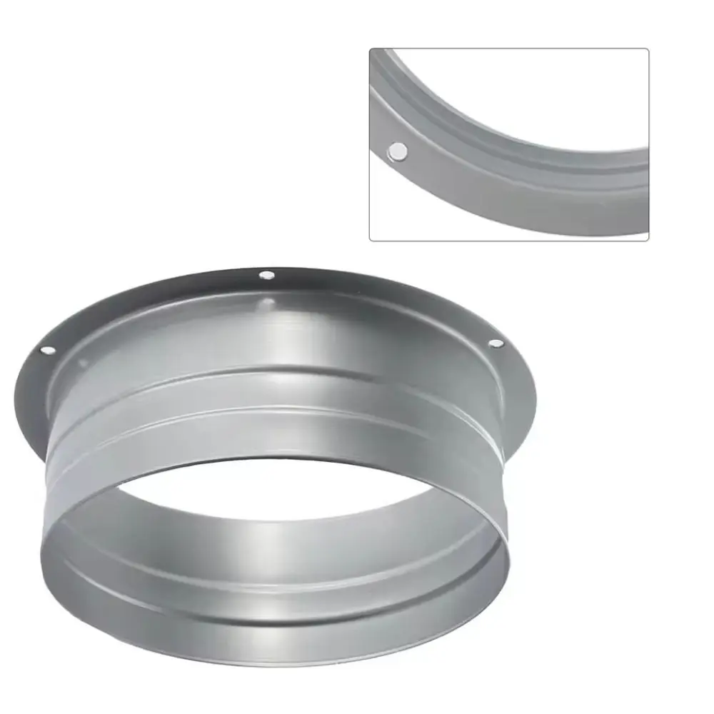 Metal Exhaust Duct Connector Flange Round High-temperature Resistant Straight Flange Adapter 75-300mm Air Vent Duct Flange