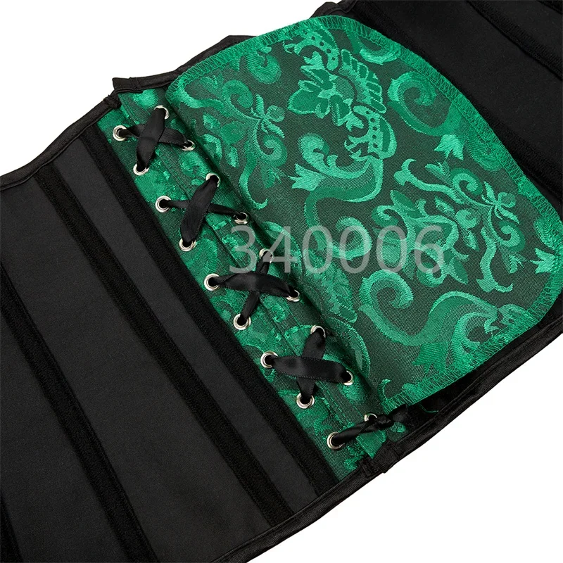 الأخضر مشد بوستير القمم مثير الدانتيل رفع حجم كبير زهرة طباعة المشدية overالصدر القوطية الفيكتوري سخرية خمر زي