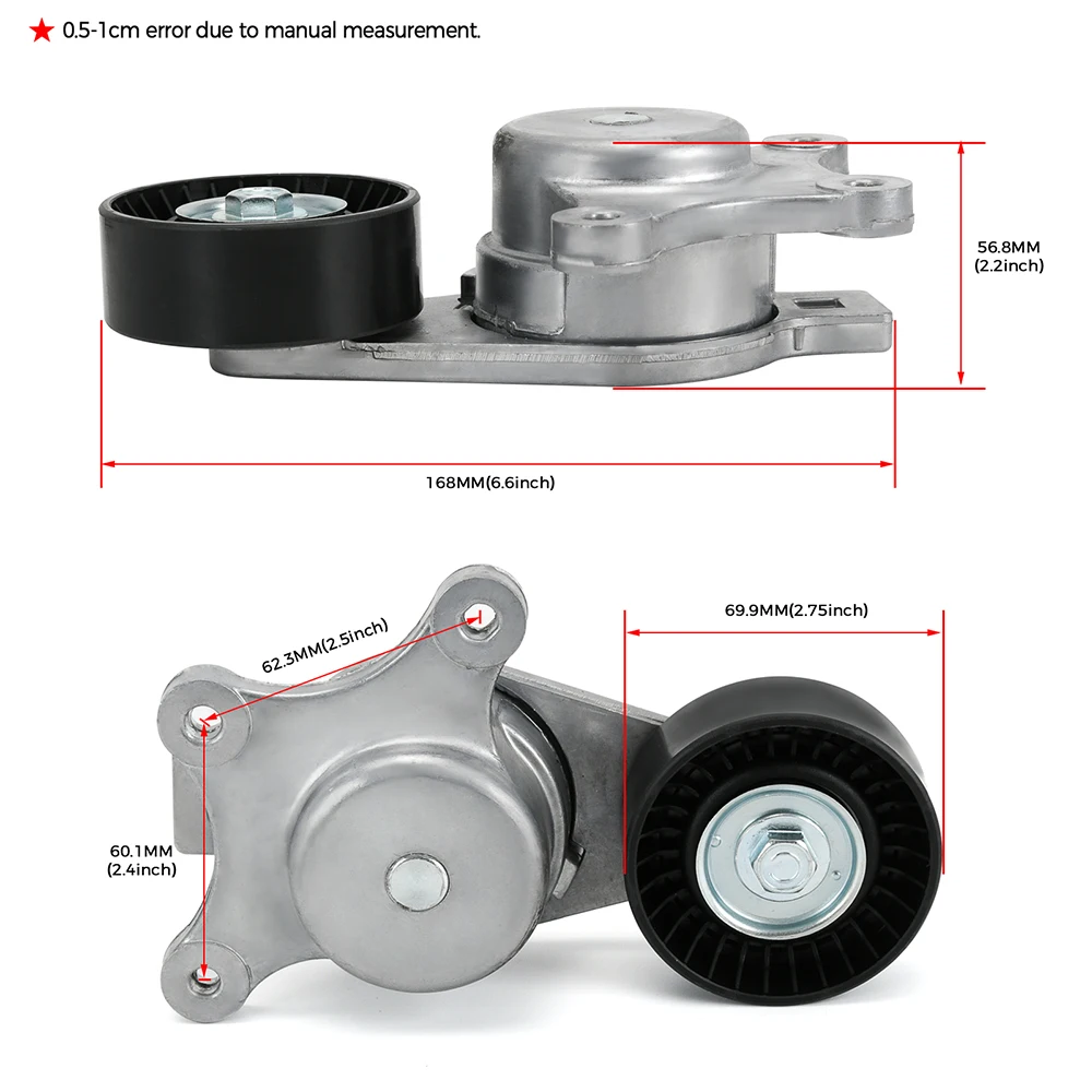 محرك سيربنتين حزام الموتر محرك عدة لفورد إيدج اكسبلورر فليكس 3.5L/3.7L 12-19 BT4E-6B209-CC و 6PK1140 7T4E6B209EB CPY47