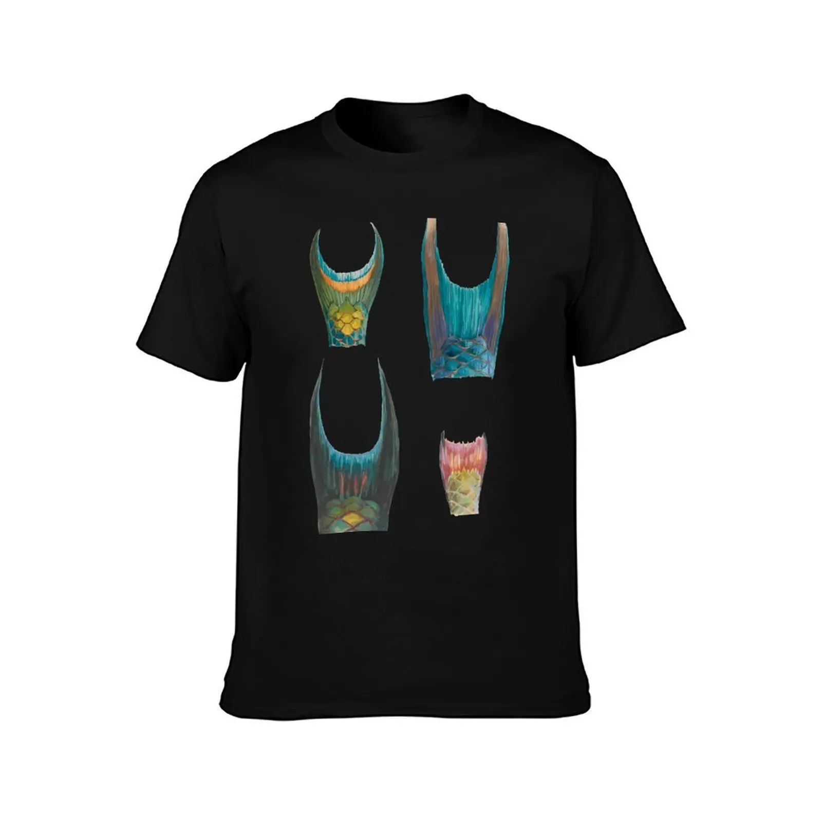 Fish Tails T-Shirt Work Outdoor Short Sleeve Tee T-Shirt