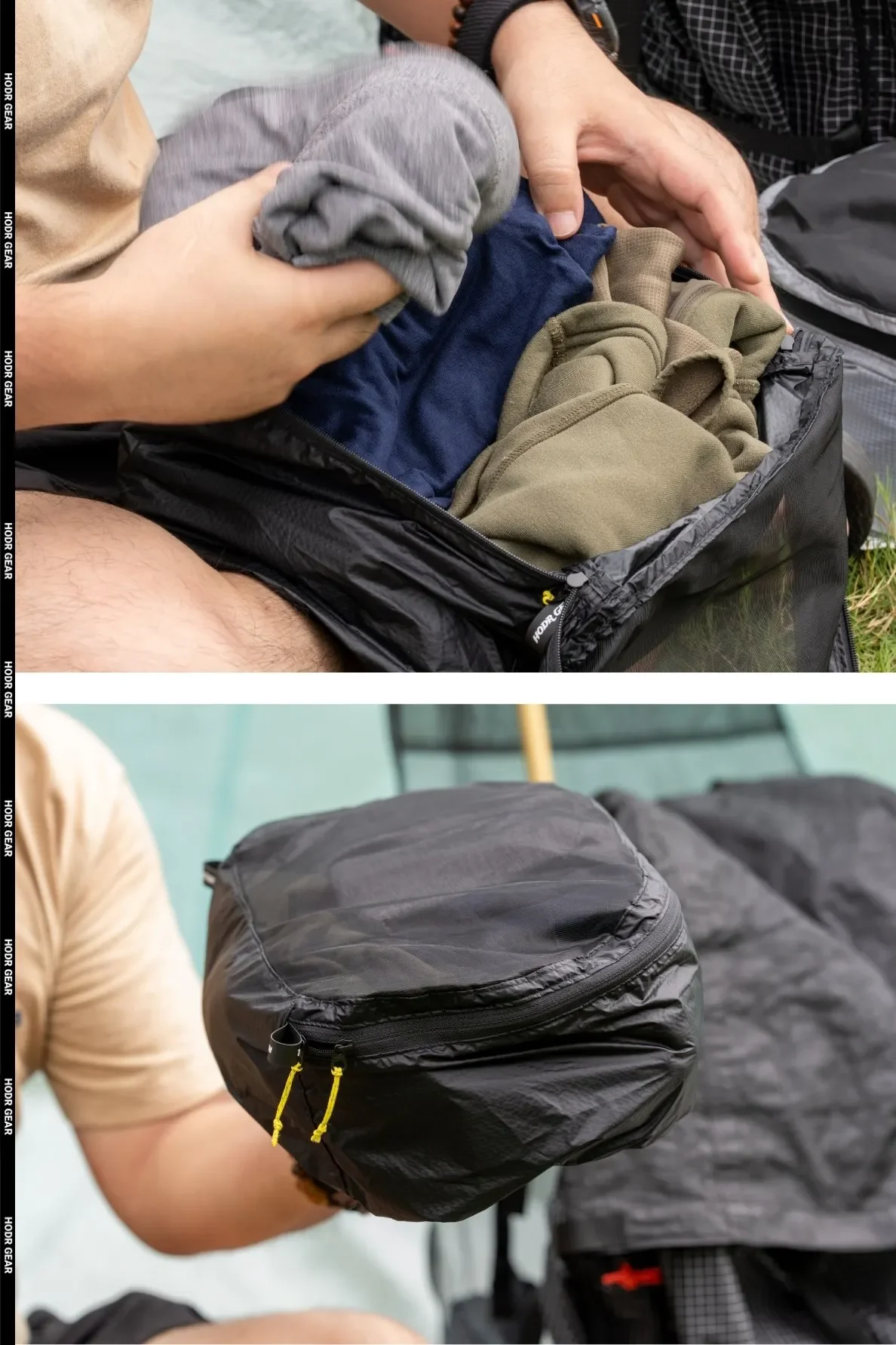 [HODRGEAR] Mesh Pack Pod Rucksack-Organizer mit Sichtbarer Netzoberseite Enthält Polycro Rucksack-Innenauskleidung für Ultraleichte Packungsorganisation – Detail 13