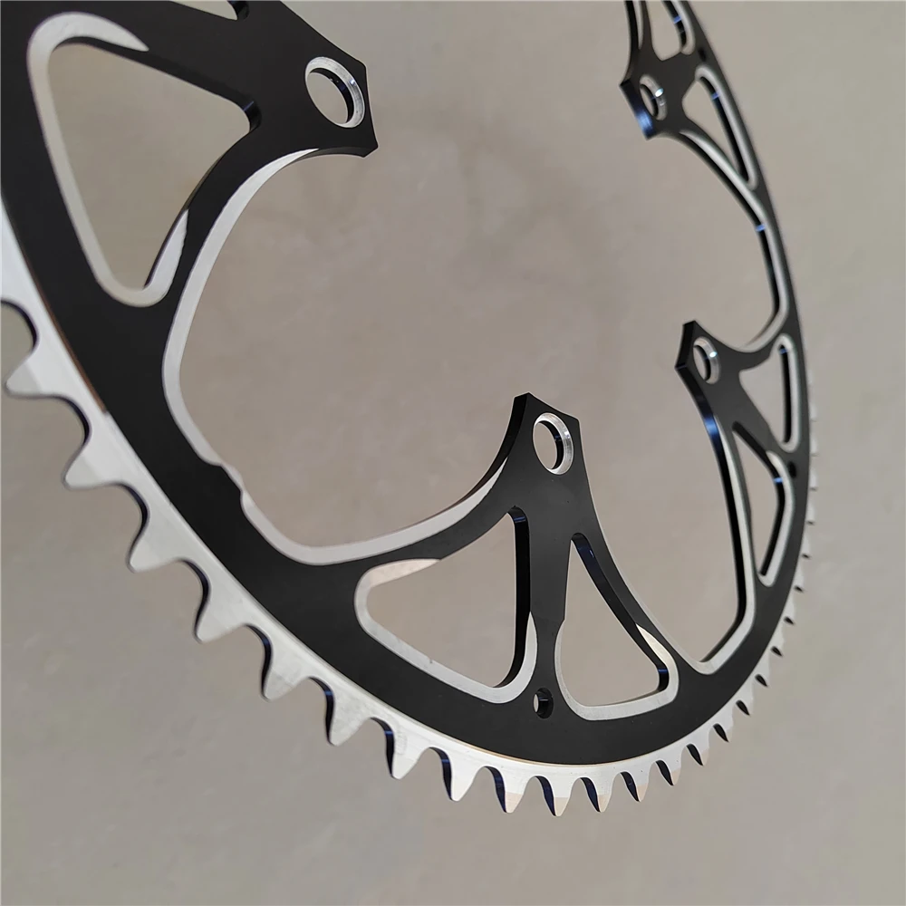 TRUYOU Kettenrad 130 BCD 65T Aluminiumlegierung CNC Rennrad Kettenblatt Kurbelgarnitur Falträder Kettenblatt Schwarz Einzelplatte – Detail 3