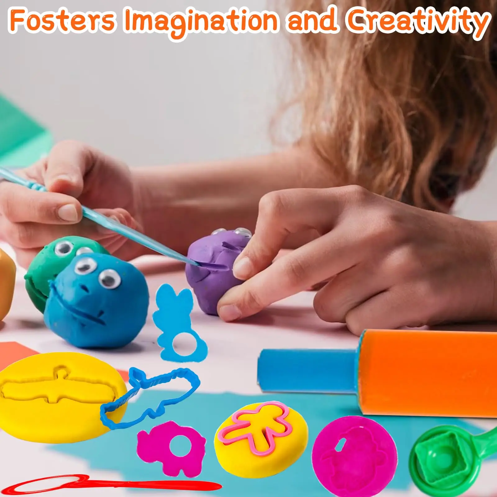 Speeldeeggereedschap 45-delig Speeldeeggereedschapset voor kinderen, Speeldeegaccessoires Plastic speeldeeg Dierenvormen Snijders, Speeldeeg