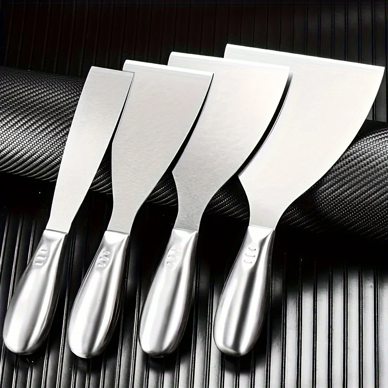 ‌3pc Stainless Steel Scraper Set - Heavy Duty Wall Putty Knife, Multi-Blade Paint/Paste Remover & Cutting Tool Kit