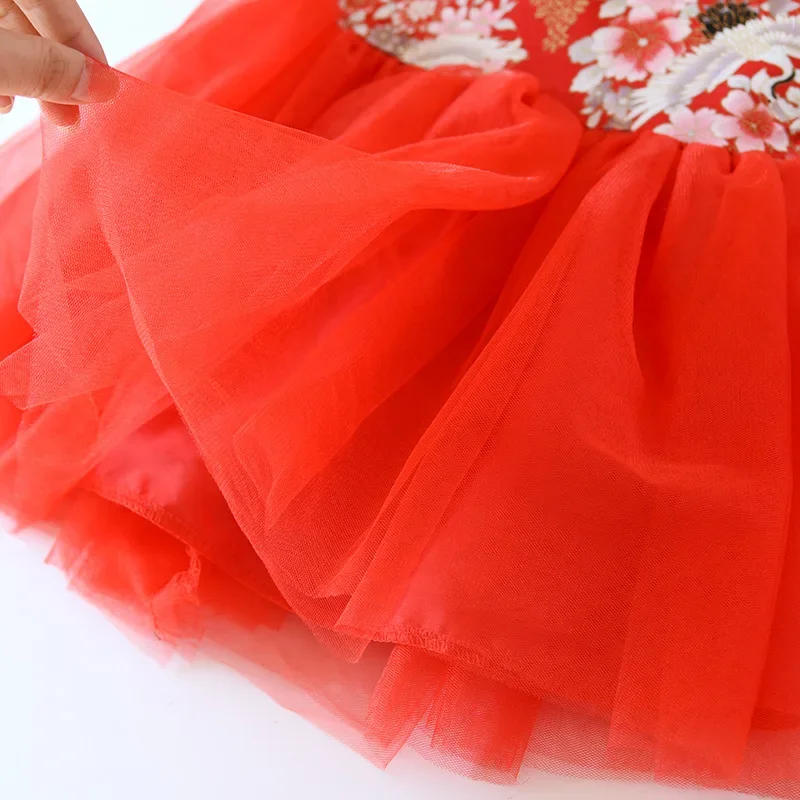 Girls Dresses Spring Summer Children\'s Chinese Style Dress Kids Cheongsam Princess Dresses For Girls Baby Tutu Clothing