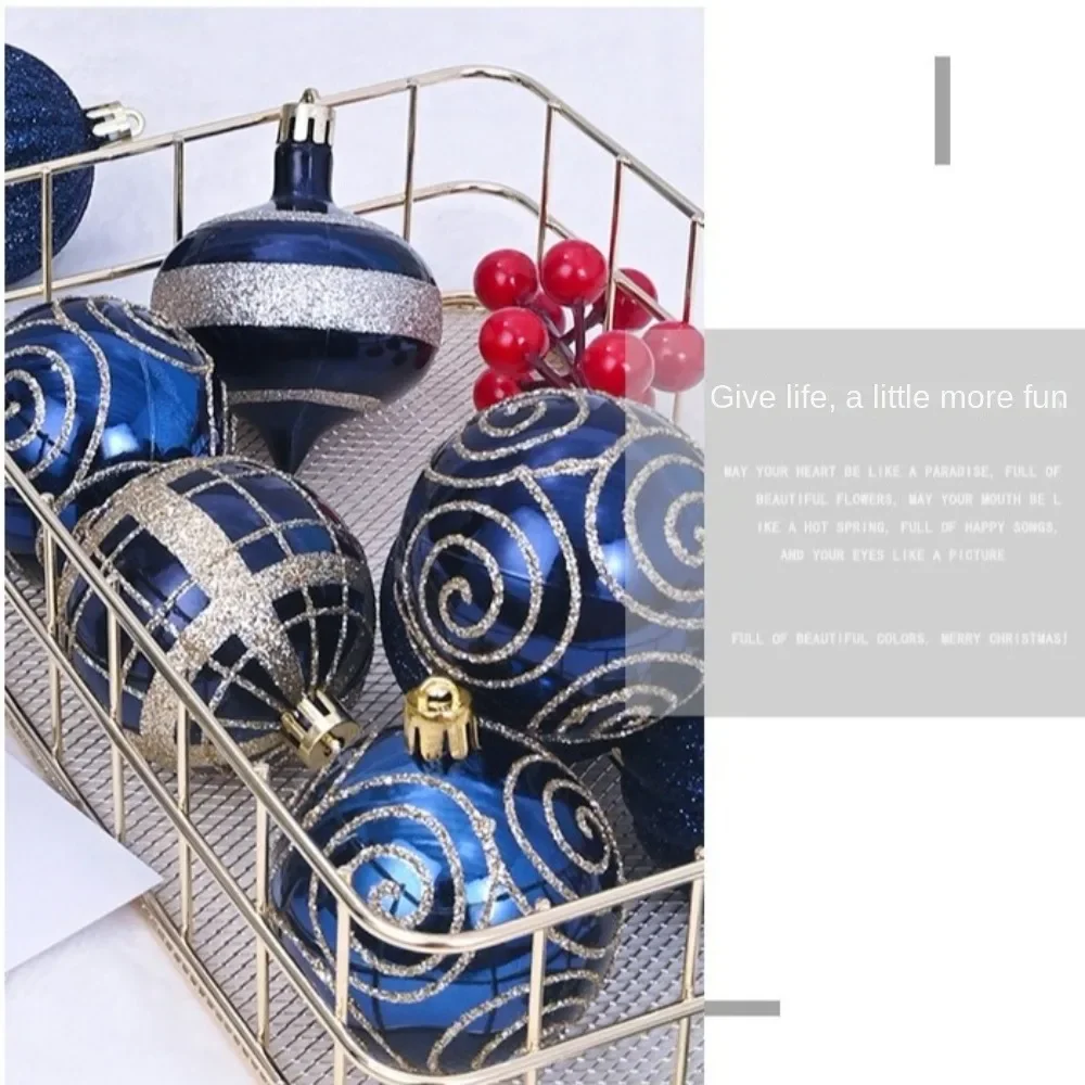 Creative 16Pcs 6cm Electroplated Ball Christmas Tree Ornament DIY Crafts Painted New Year Christmas Decorations Plastic Pendant