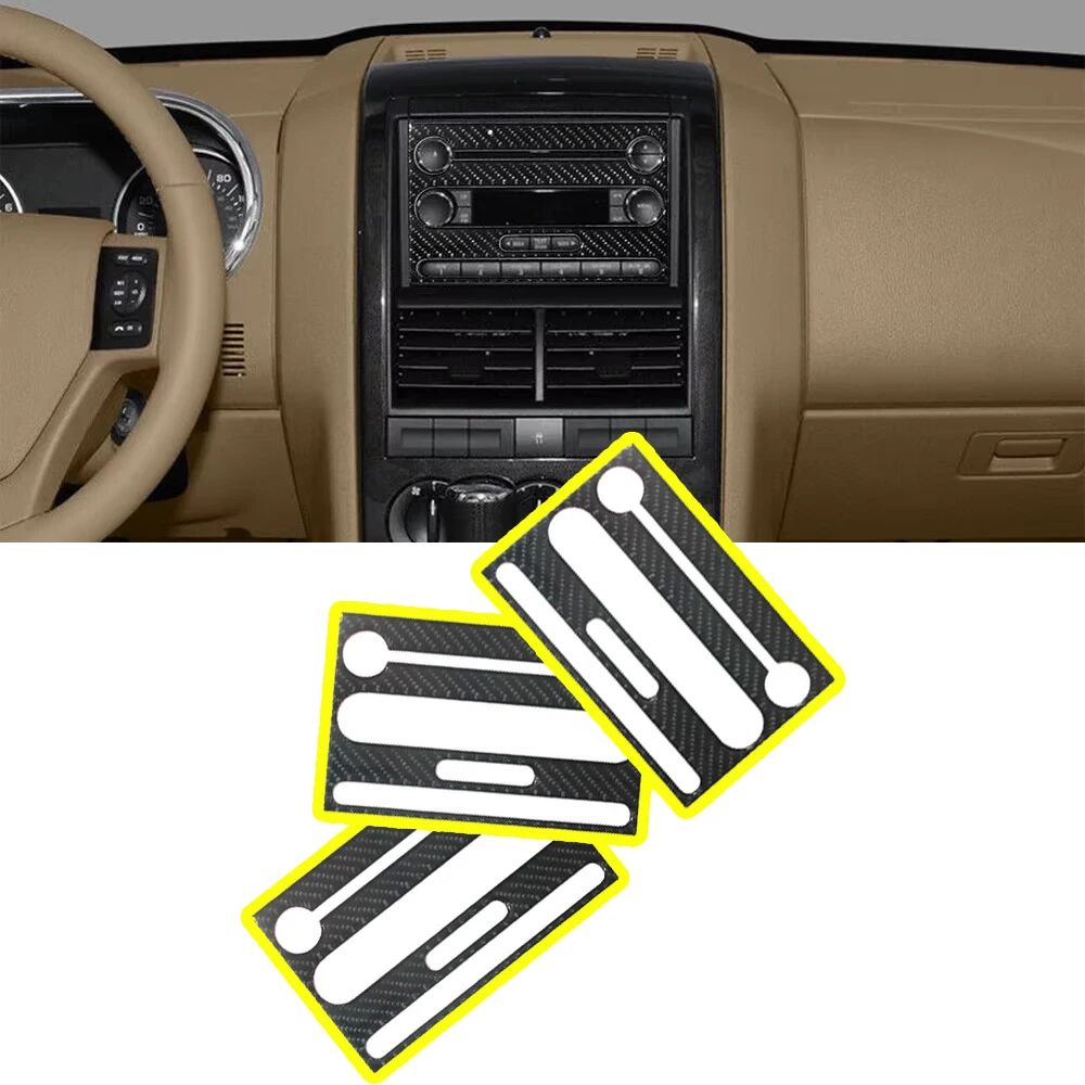 Para Explorer 2008 2009 2010 consola central cubierta de Panel de Control de CD pegatina decorativa de fibra de carbono accesorios interiores de coche
