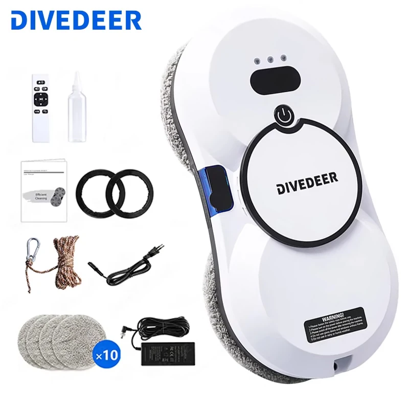 DIVEDEER Window Cleaning Robot Large Suction Spray Electric Window Cleaning Robot anti-fall Remote Control Vacuum Cleaner